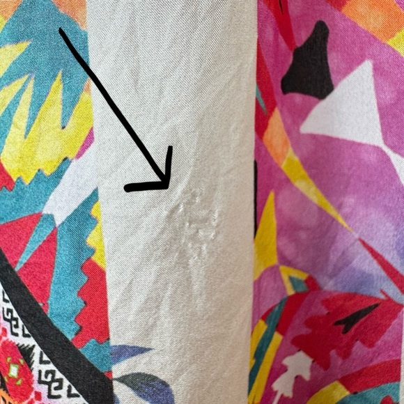 Johnny Was Blouse Size XS Tweety Mixed Print 100% Silk Floral Embroidered - Picture 12 of 15